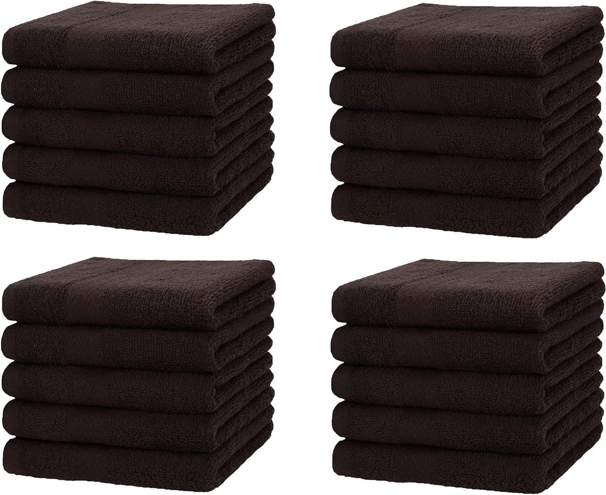 Gezichtsdoeken Set - Wasdoeken Zacht - Dagelijks Gebruik - Extra Zware Kwaliteit - 20 Stuks 30x30cm - Donkerbruin