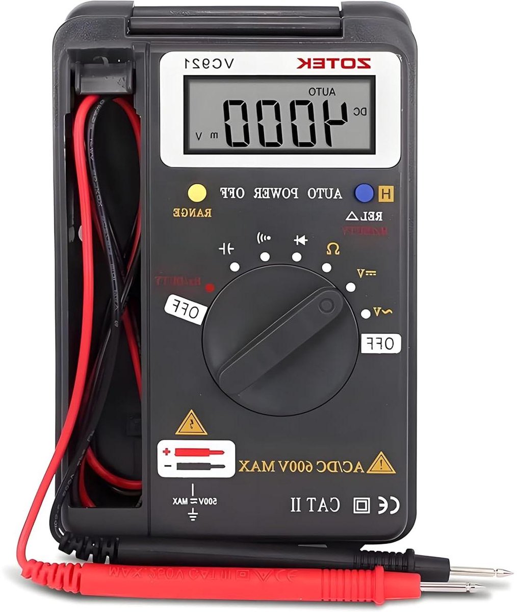 Digitale Multimeter - Zakformaat Tester - Elektrische Metingen - Automatische Bereik - 12.4 cm - Zwart