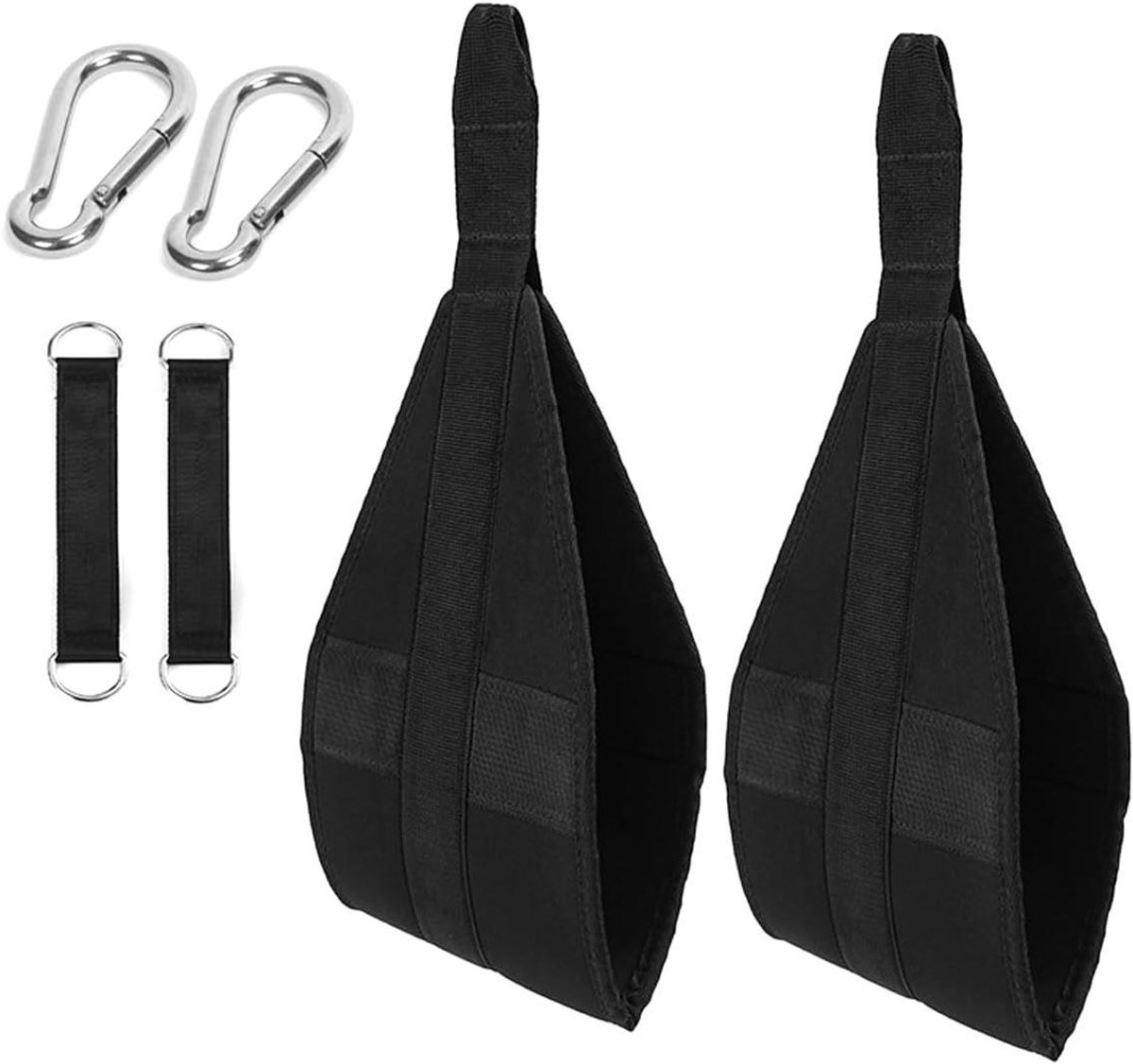 Fitness Ab Straps - Buikspierbanden Trainingsbanden - Core Training - Verstelbare Pasvorm - 470 g - Zwart