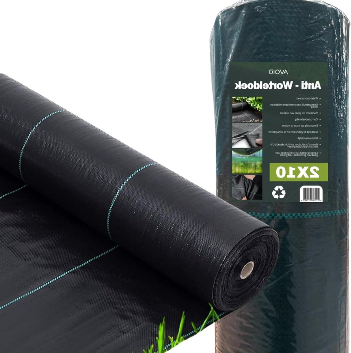 Anti-Worteldoek - Bodemdoek Grondzeil - Onkruid Vrij Houden - Waterdoorlatend Ademend - 2x10M - Zwart