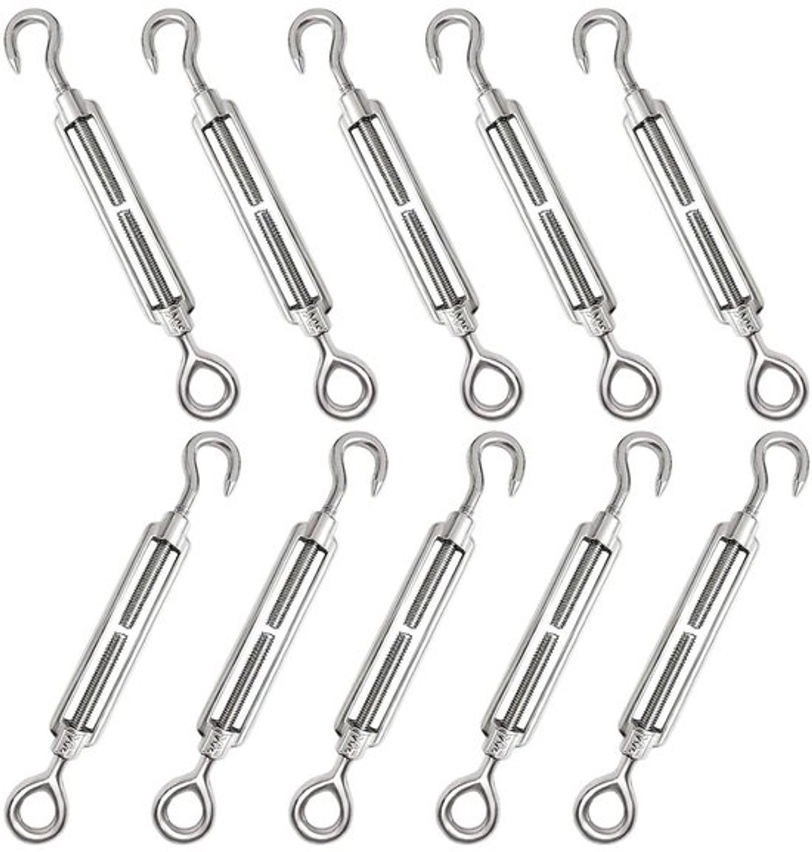 10 stuks roestvrij staal kabelspanners M6 haken en ogen spanslot draadspanner voor zonneze
