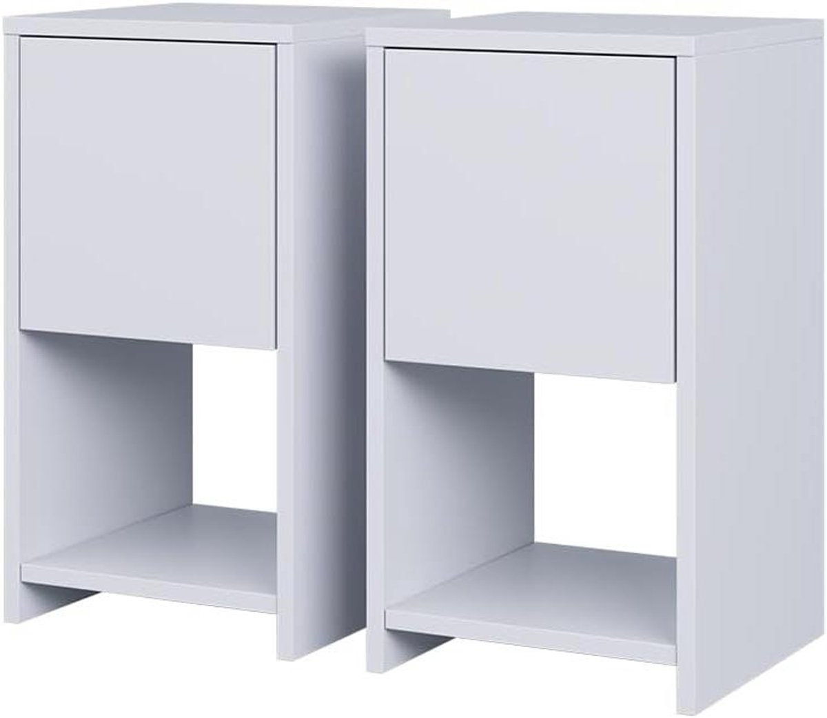Nachtkastje Set - Bijzettafel Lade - Slaapkamer Organiseren - Onderhoudsvriendelijk Materiaal - 30 x 30 x 55 cm - Wit
