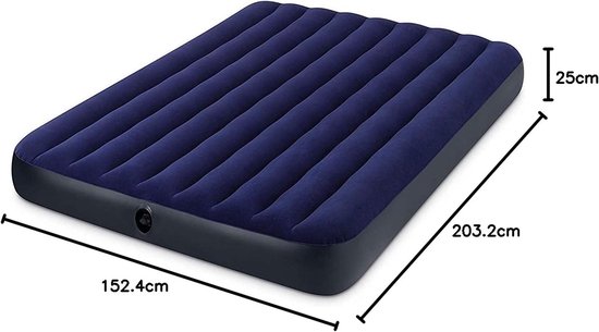 Classic Downy luchtbed - Queen - 152 x 203 x 22 cm - Blauw met elektrische pomp van CLA — afbeelding 3