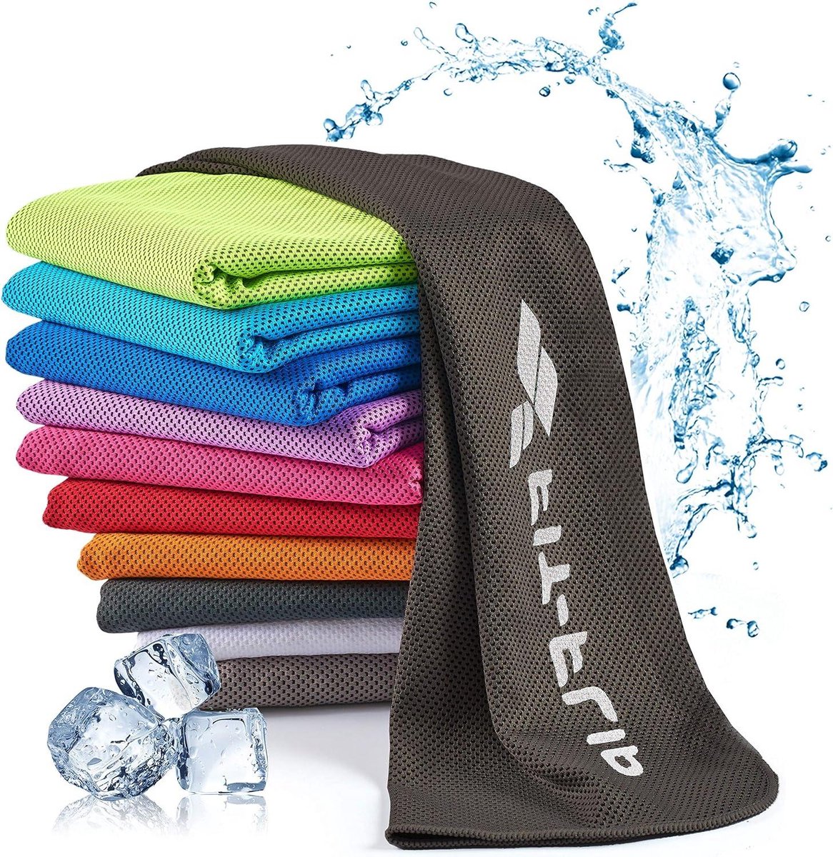 Verkoelende handdoek - Koeldoek sporthanddoek - Sport en outdoor - Verkoeling zonder chemie - 120cm x 35cm - Zwart