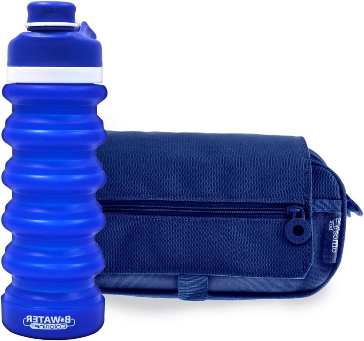 Triple Pennen Etui - Multifunctionele Etui - Schoolspullen Organiseren - Ruime Binnencompartimenten - 24 x 11 x 11 cm - Blauw