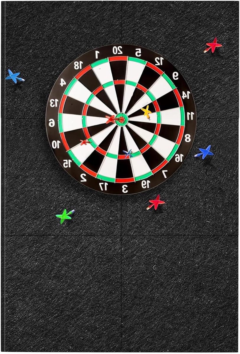 Dartbord Muurbeschermer - Vilt Bescherming - Darts Spelen - Zelfklevend - 90 x 60 cm - Grijs