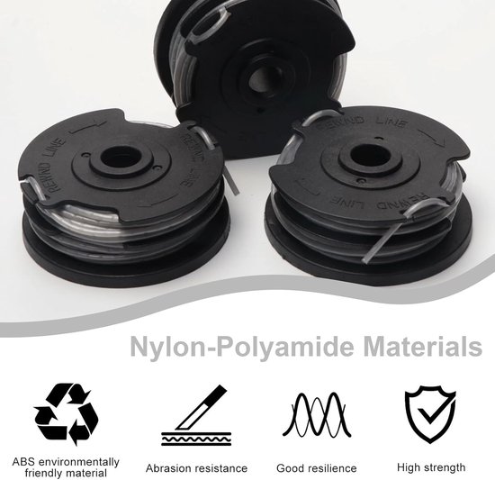 Set van 4 Vervangende Draadspoelen voor Grastrimmer, Nylon Draad 1.6 mm x 5 m, Geschikt voor Accu Grastrimmers, Ideaal voor Tuinonderhoud en Gras Snijden — afbeelding 2