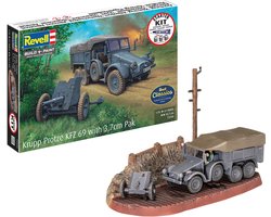 Revell Modelbouwpakket Militaire voertuigen - 73344 Krupp Protze KFZ 69 met 3,7cm Pak - Militair Voertuig - Starter Kit Plastic - 1:76 - Modelbouw