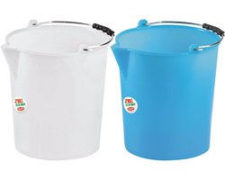 Industriële Emmer - Plastic Emmer - Huishoudelijk Gebruik - Met Uitgiet Tuit - 12 Liter - Blauw