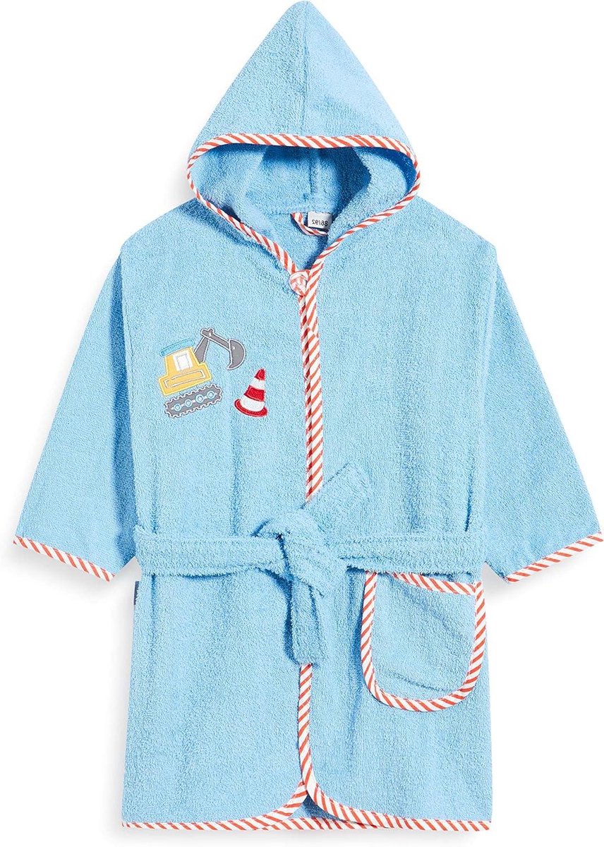 Kinderbadjas - Dressing gown jongens - Na het zwemmen - Oeko-Tex gecertificeerd - 1-pack - Blauw