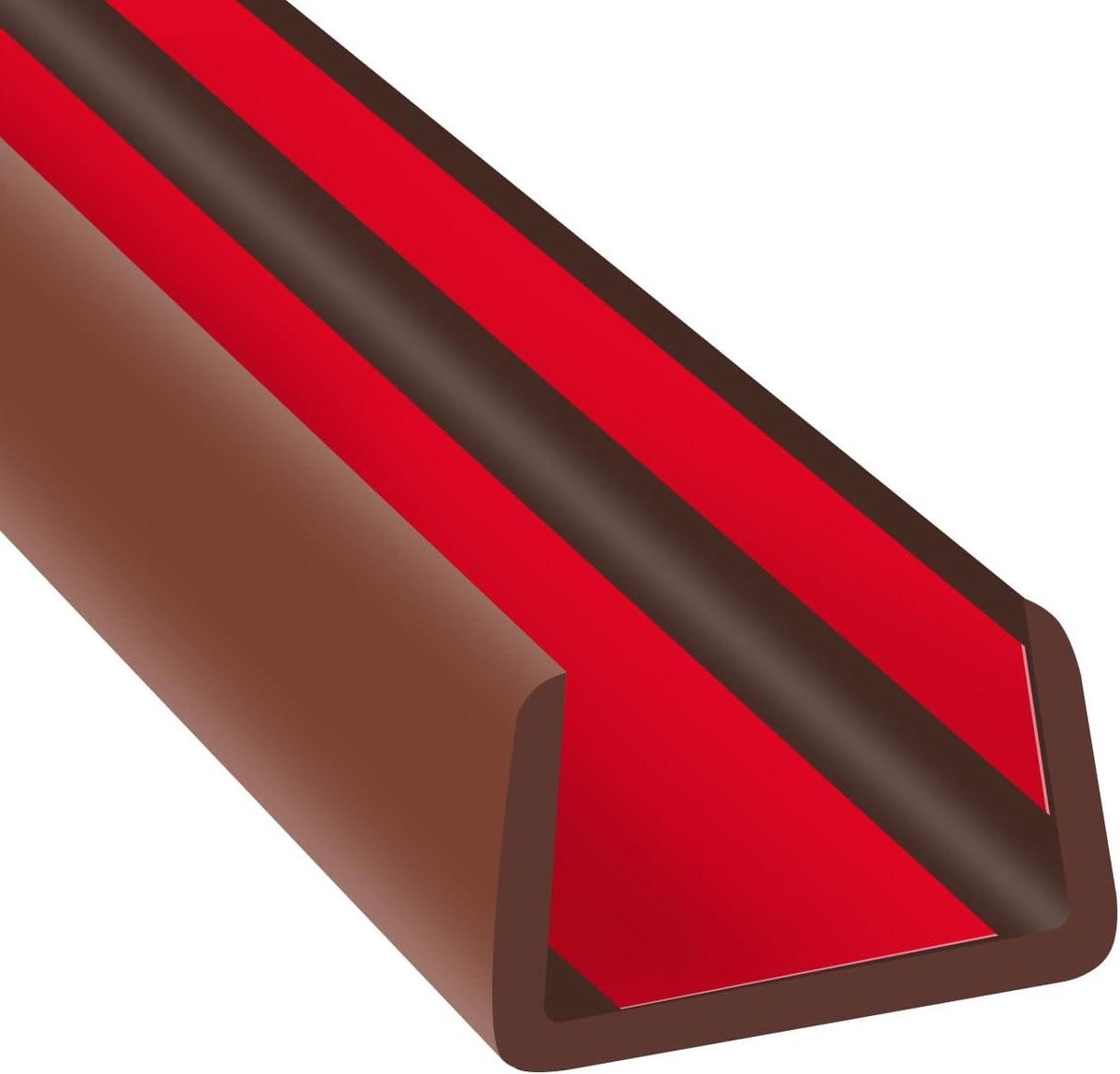 Rubberen Randafwerking - Flexibele Profiel - Meubels Afwerken - Zelfklevend EPDM - 6 Meter - Bruin