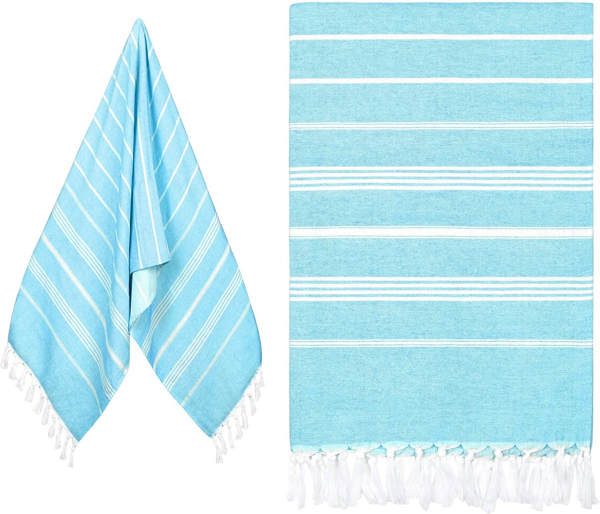 Hamam, strandhanddoek, 180 x 90 cm, grote strandhanddoek, katoen, licht, zacht en absorberend, fouta voor strand, reizen, sauna, tropisch oranje