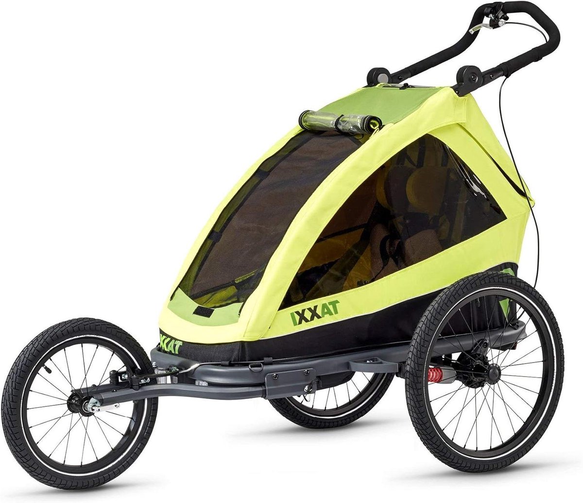 Kinderfietskar - Driewieler Buggy - Actief Gezin - Verstelbarevering - 105x103x75 cm - Geel