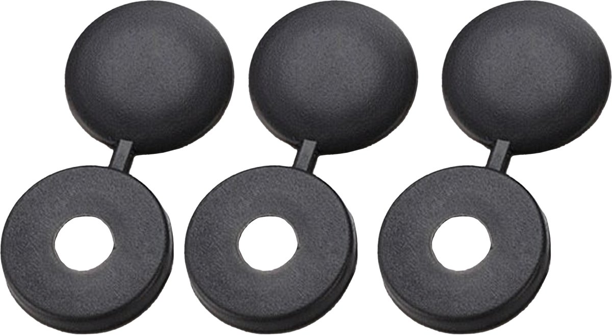 Ibley Basic - Afdekkapjes voor M6 schroeven - Zwart - 50 stuks - Kunststof