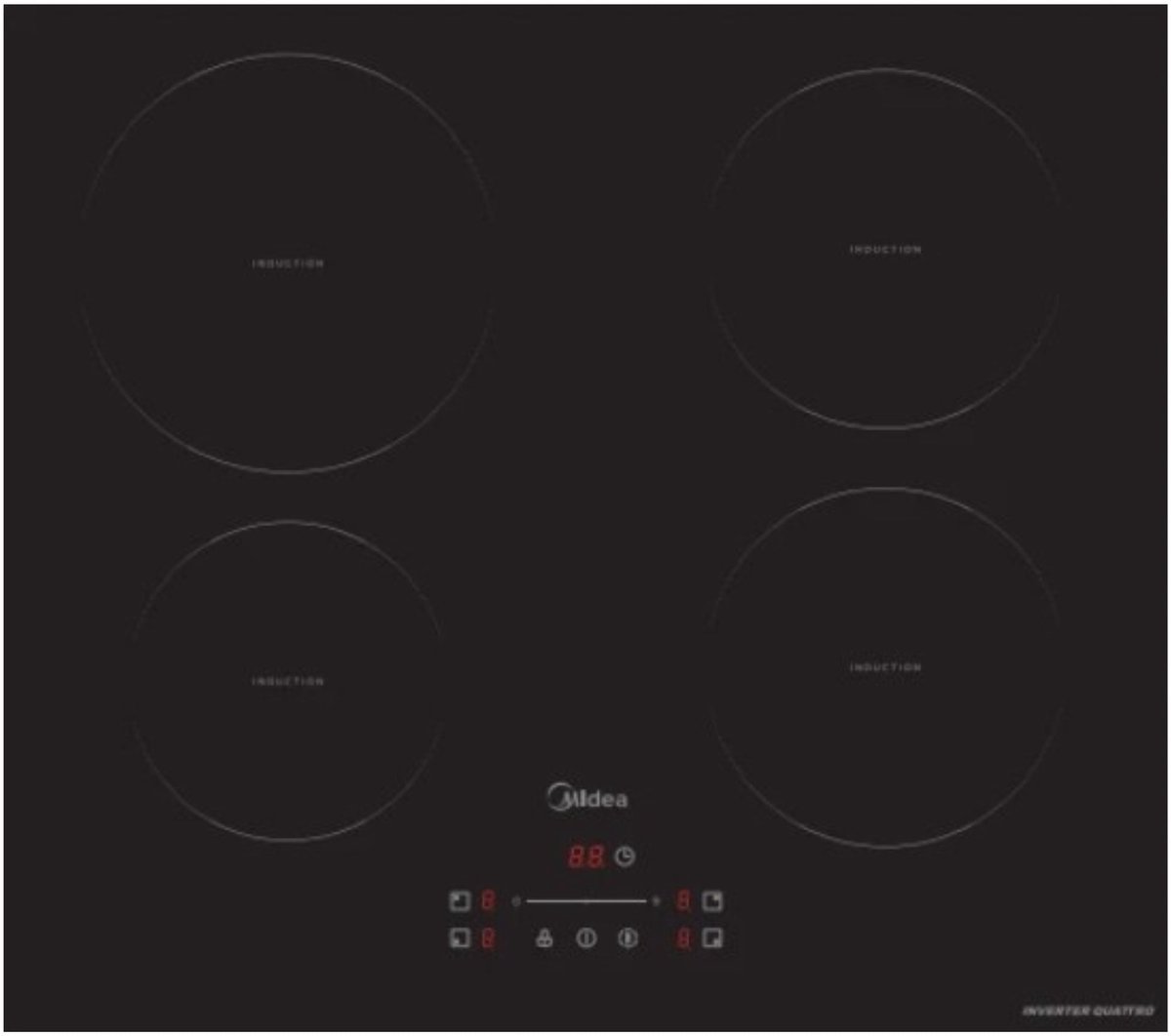 Midea MIH740F238K0 - Inbouw elektrische kookplaat - Inductie - Zwart - 4 Kookzone(s) - Touch bediening - Hete kookplaat Indicator - Kinderslot