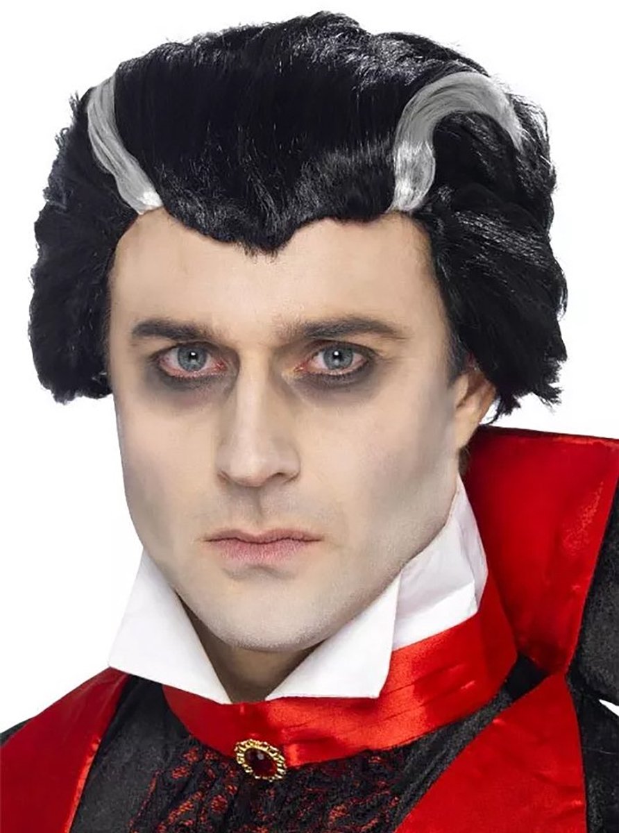 Graaf Dracula pruik met witte strepen