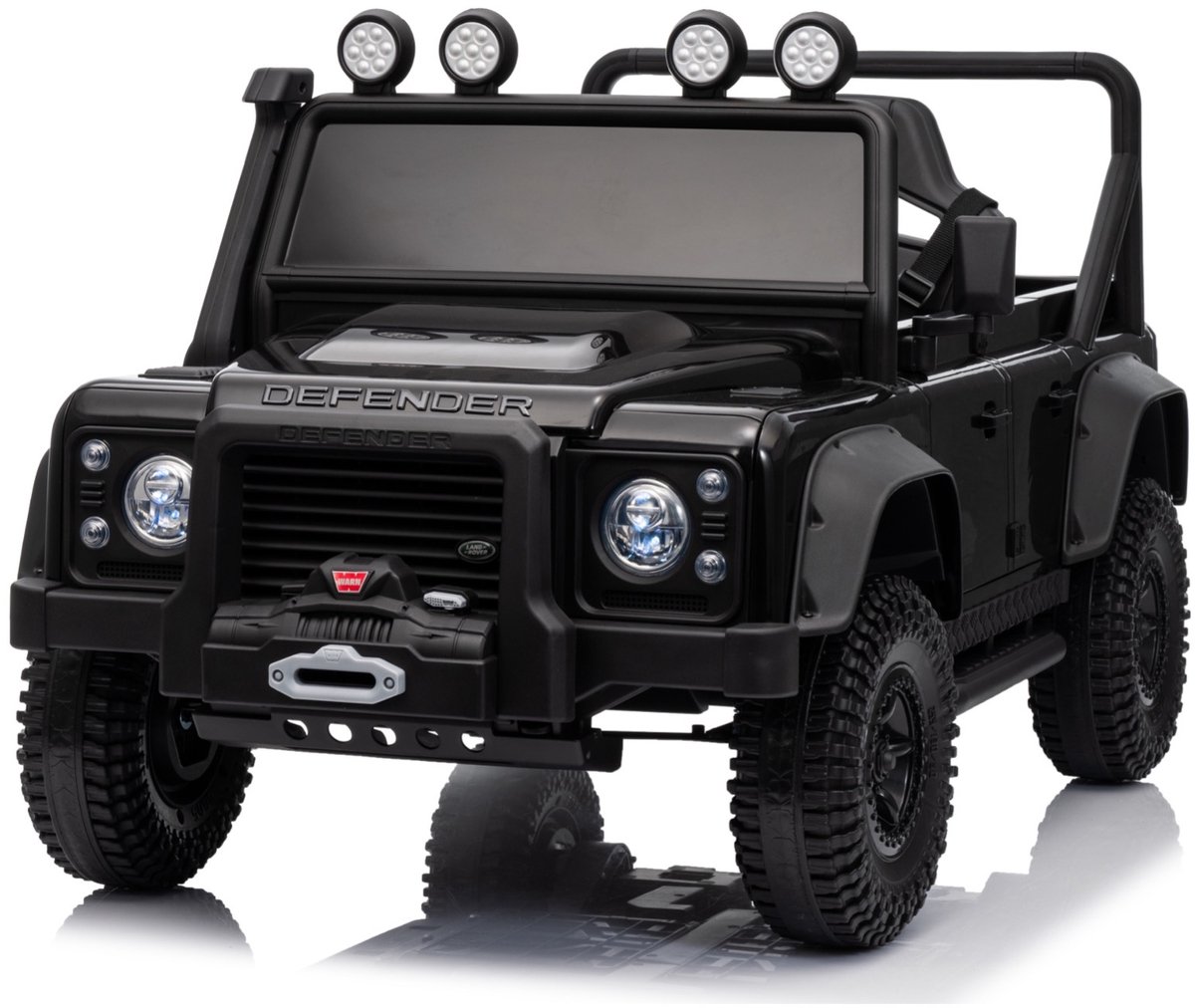 Land Rover Defender 110 SVX Oldtimer - Elektrische Kinderauto - 12V - met Afstandsbediening - Zwart
