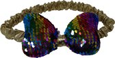 Jessidress Feestelijke Haarband met grote strik gemaakt van pailletten omgedraaid - Multikleuren
