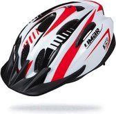 Fietshelm met visor wit rood - Limar 540 White red - Maat L (57-61cm) - 270 g