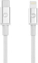 mophie gevlochten oplaadkabel 1,8m USB-C-kabel met Lightning-stekker wit