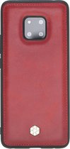 Bomonti™ - Huawei Mate 20 Pro - Clevercase telefoon hoesje - Rood Milan - Handmade lederen back cover - Geschikt voor draadloos opladen