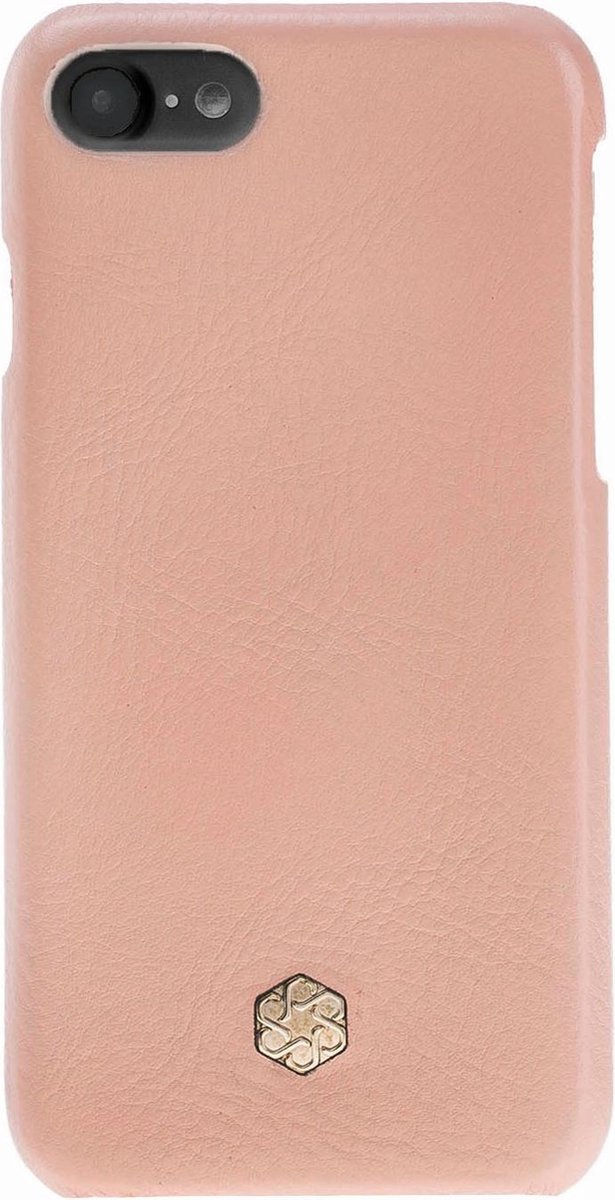 Bomonti™ - Apple iPhone SE (2020) - Utilize Shield telefoon hoesje - Roze Amsterdam - Handmade lederen hard case - Geschikt voor draadloos laden en betalen