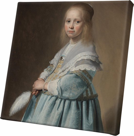 Portret van een meisje in het blauw |  Johannes Cornelisz Verspronck  | Wanddecoratie | | Canvas | Foto op canvas | Oude Meesters