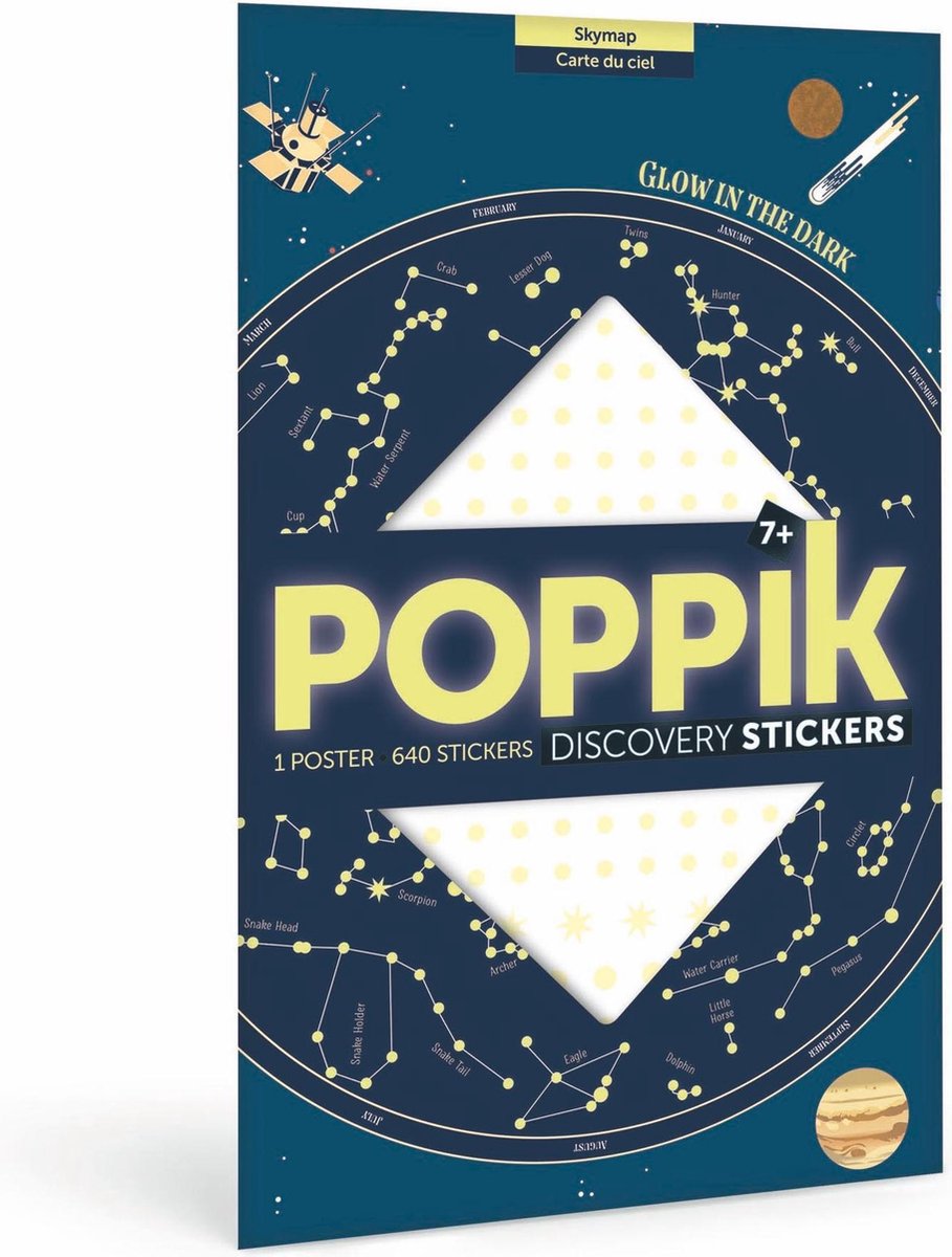 Sticker poster educatief - [POPPIK - discovery] Hemelkaart, sterren - vanaf 6 jaar