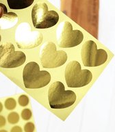 Sluitsticker Kerst - Sluitzegel - Gouden hart - 36 stuks | Trouwkaart - Geboortekaart  - Envelop | Goud - Gold | Hartjes | Envelop stickers | Cadeau - Gift - Cadeauzakje - Traktati