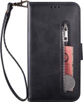 Portemonnee zwart wallet book-case rits hoesje Samsung Galaxy A50