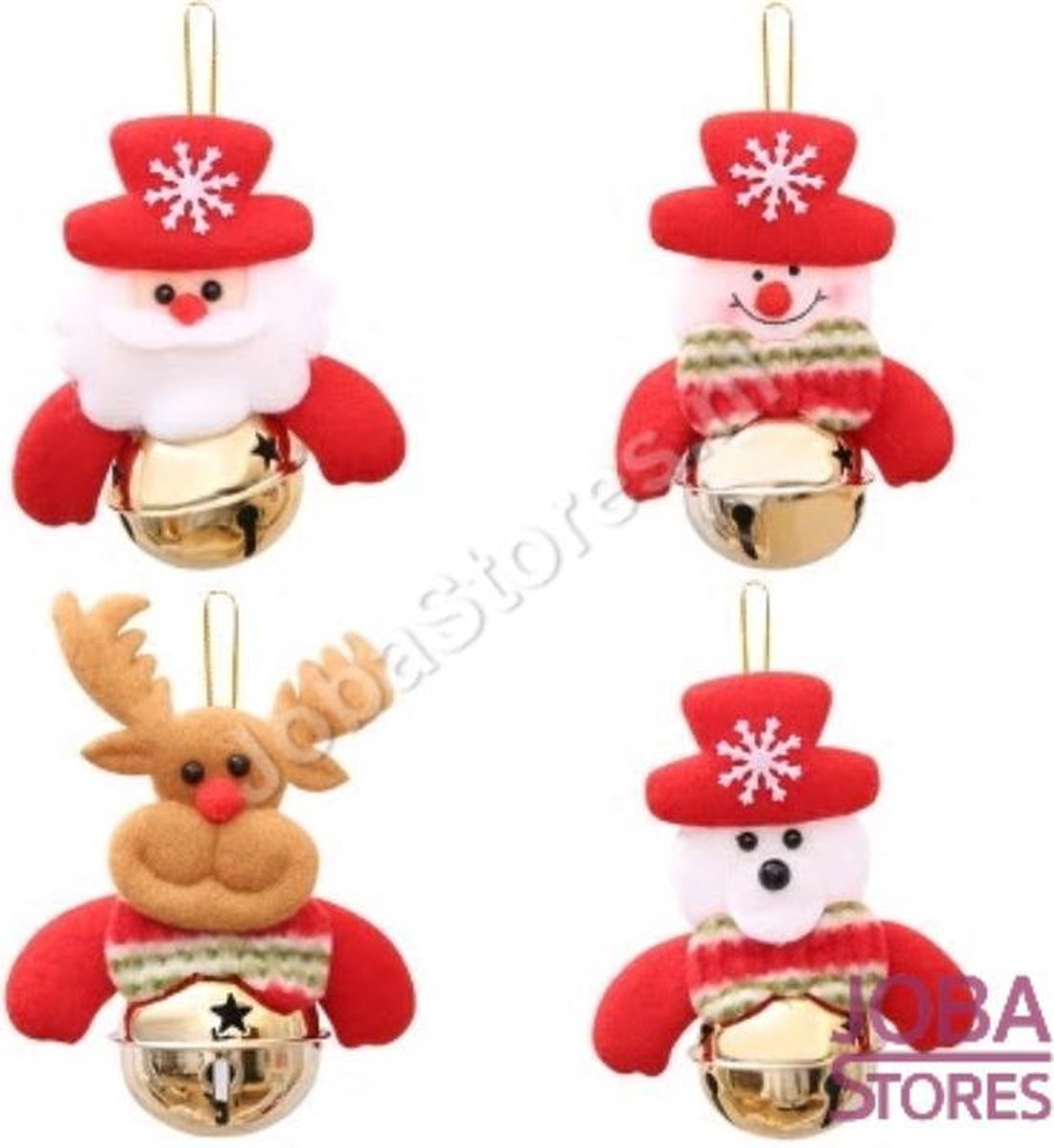 Kersthangers Bellen Assorti (4 stuks)
