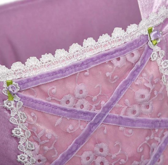 Sprookjesjurk Raponsje Prinsessen jurk verkleedjurk Luxe 104 -110 (110) paars met kroon verkleedkleding