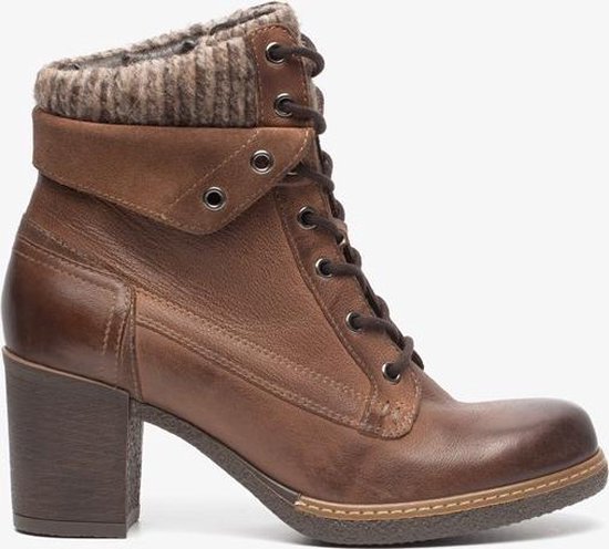 Hush Puppies leren dames veterlaarsjes Bruin Maat 39 bol