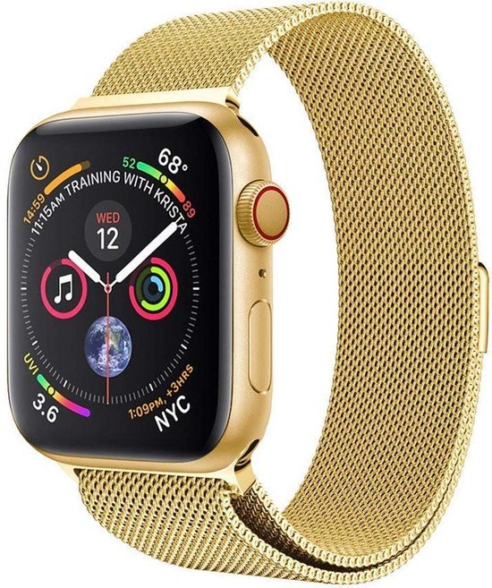 Milanese Loop Armband Voor Apple Watch Series 1/2/3/4/5 42/44 MM Iwatch Milanees Horloge Band - Goud Kleurig