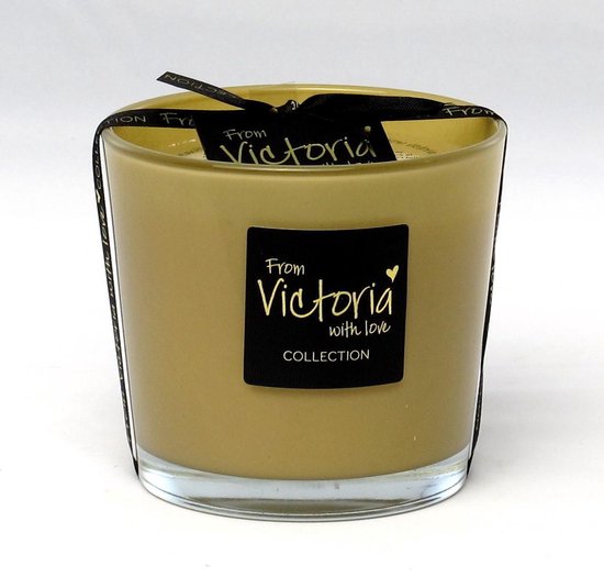 Victoria with Love - Kaars - Geurkaars - Glossy beige - Small - Glas - Indoor