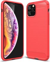 Armor Brushed TPU Back Cover - iPhone 11 Pro Hoesje - Rood