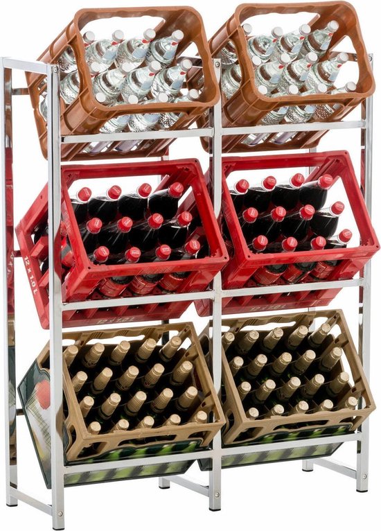Clp Lennert - Crate rack - - Couleur du socle: aspect chrome 112 x 91 x 31 cm (pour 6 caisses)