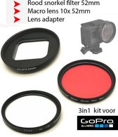 Kit objectif et filtre 3 en 1 tuba et terre pour GoPro Hero 7,6,5 macro filtre et adaptateur de tuba d'objectif