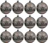 Kerstbal Met Glitters (8cm) Box 12 Stuks Naturel Linen