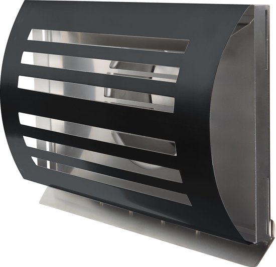 Grille de soufflage et d'extraction en saillie Ø 160 mm noire (RAL7021) avec filet à mailles grossières