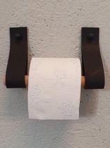 Leren WC rolhouders zwart