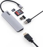 Adaptateur Hub USB-C SBVR 5 en 1 en aluminium - 1x HDMI / 2x USB 3.0 / 1x lecteur de carte SD TF - Macbook Pro / Surface Book / Dell XPS / Asus Zenbook / MSI / Lenovo Yoga / HP Spectre / Samsung S9 / Plus / S8