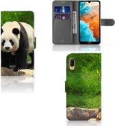 Housse en Cuir Premium Flip Case Portefeuille Etui pour Huawei Y6 (2019) Portefeuille Panda Cadeau d'anniversaire