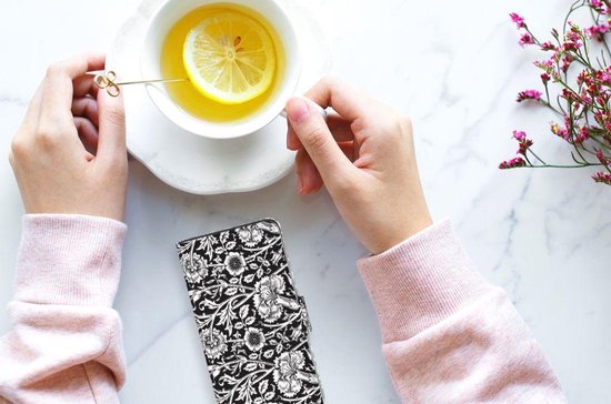 Portefeuille Xiaomi Redmi 7A Etui pour Téléphone Fleurs Noires