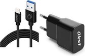 OLESIT USB Adapter 40% sneller laden - Oplader + 1.5M Lightning 2.1A Kabel voor o.a Apple iPhone 13 / 12 / 11/11 Pro/XS/XR/XS - Zwart