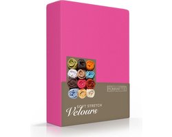 Romanette Luxe Velours Hoeslaken Tweepersoons (140/150/160/200x200/220 cm) - Fuchsia