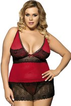 Uitdagend kanten nachtjurkje | Rood | Maat 44/46 | Stijlvol Sexy Lingerie