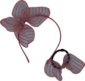 Jessidress Haarband Diadeem met Sterke Haar elastiek Haar strikjes - Donker Roze