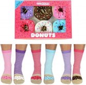 Donut sokken - mismatched socks - cadeaudoos met 6 verschillende sokken - maat 37/42