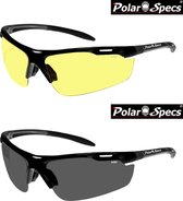 Combinatievoordeel Polar Specs® Polariserende Nachtbril + Polariserende Zonnebril Velocity Sport PS9041 – Black – Polarized – Medium – Unisex